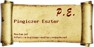 Pingiczer Eszter névjegykártya